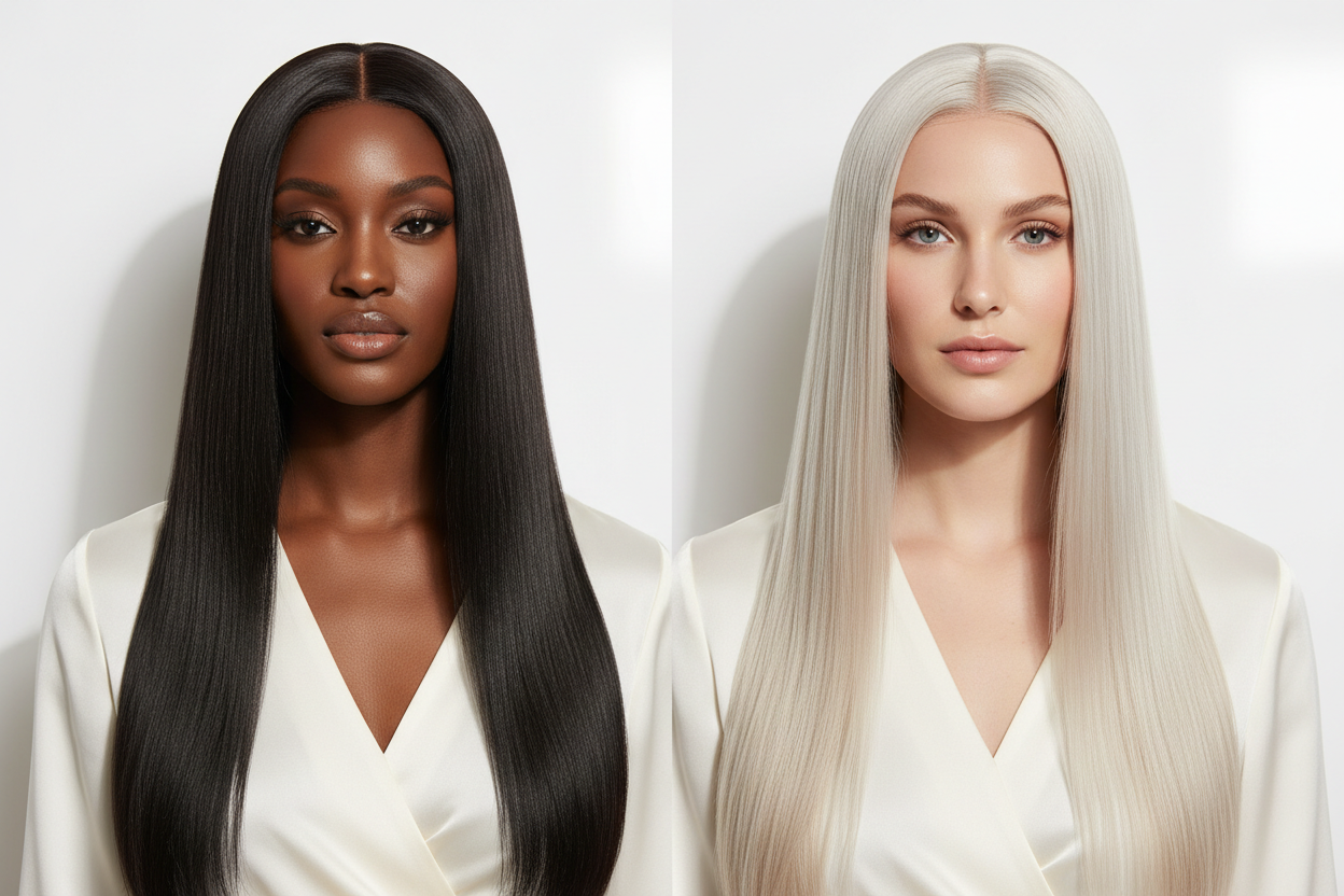 Straight Human Hair Wigs | Silky Straight Wigs | Kelmovo