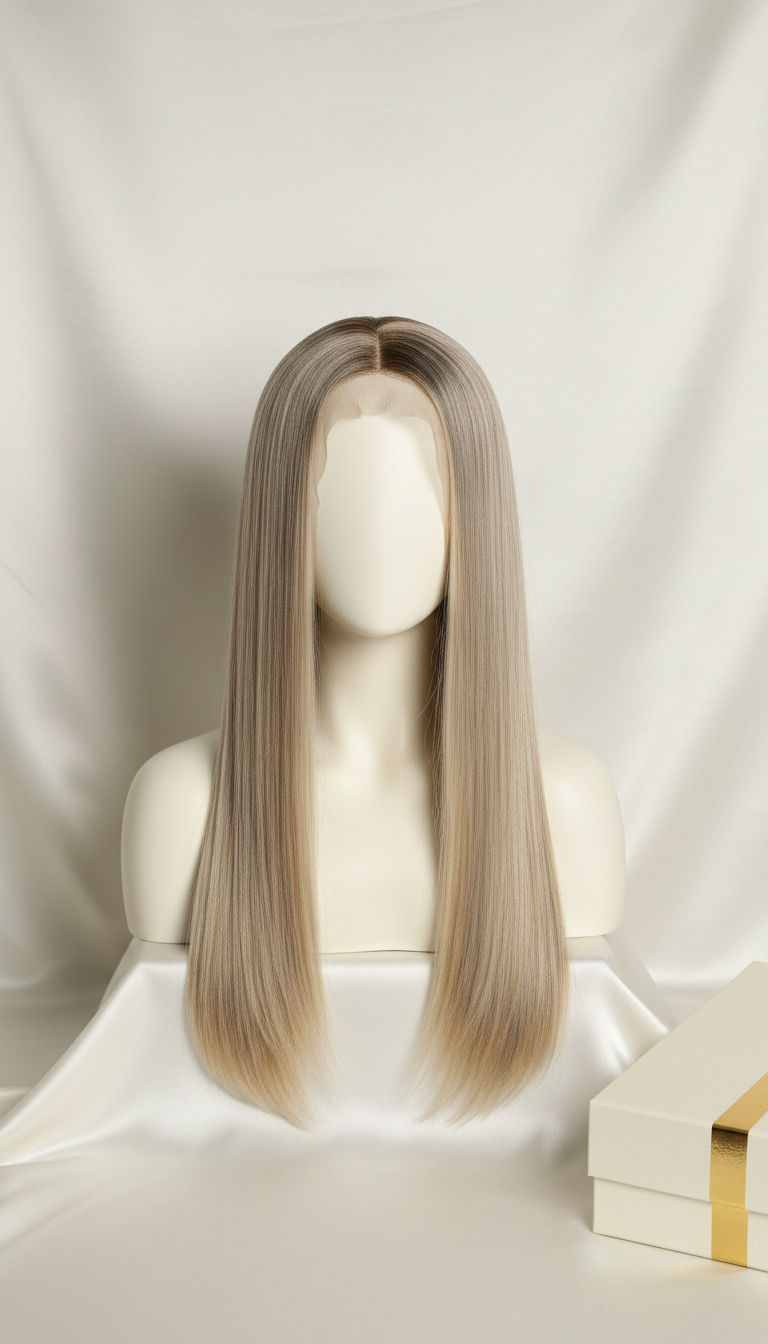 Long Straight Lace-Front Wig