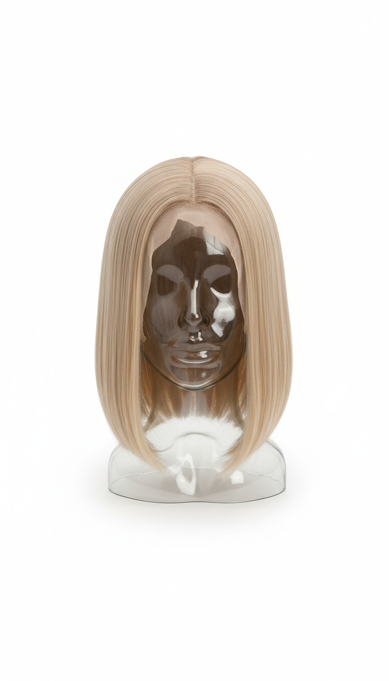 Soft Beige straight bob lace front wig