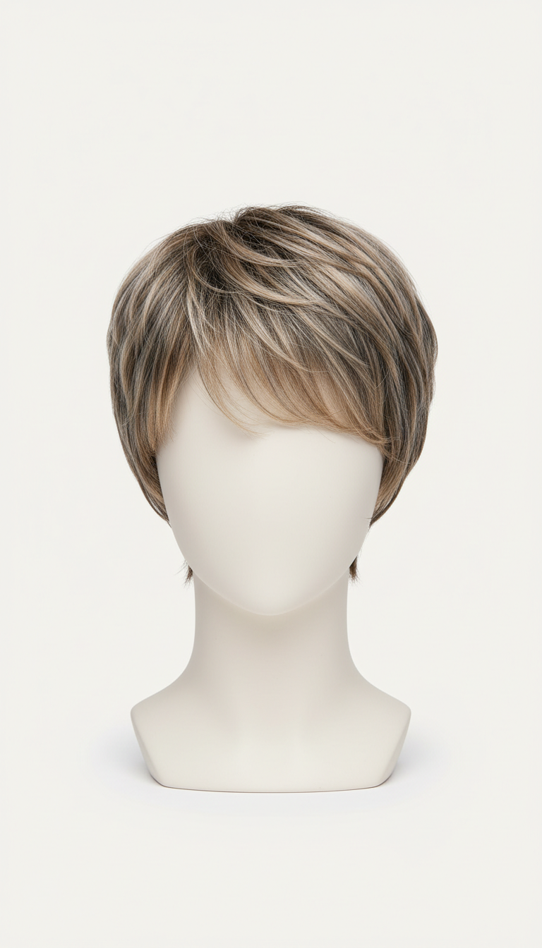 Short pixie cut with minimalist contour