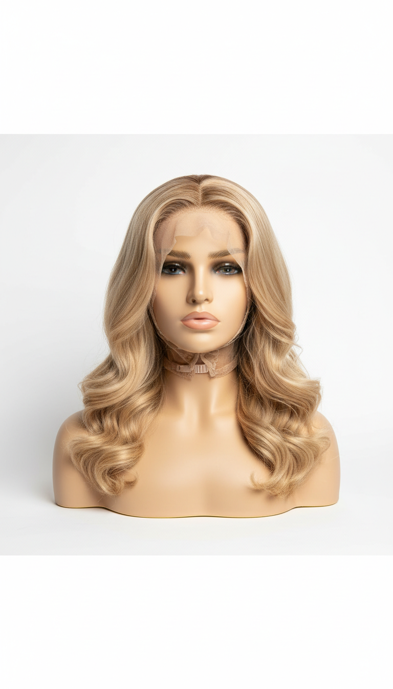 Champagne Blonde glueless lace front wig